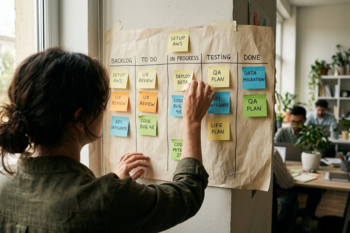 Gestion de projet : professionnels en situation de travail illustrant la formation gestion de projet